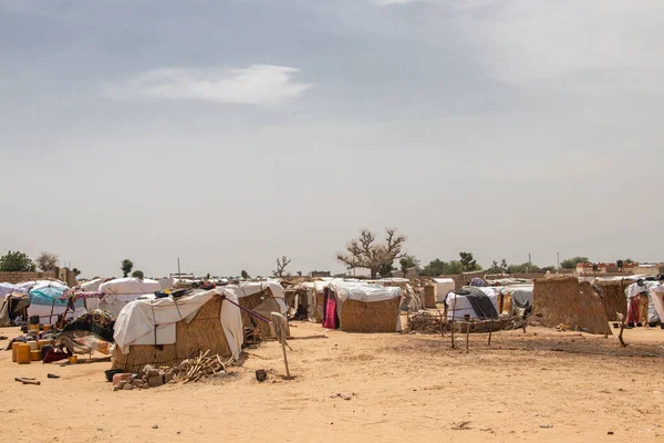Campamento Refugiados África Lleno Personas Que Refugiaron Por Inseguridad Conflicto — Foto de Stock