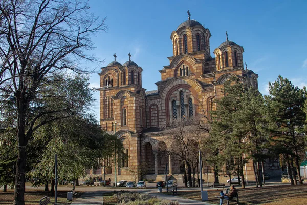 Belgrad Serbia Zabytek Historyczny Kościół Marka Centrum Belgradu — Zdjęcie stockowe
