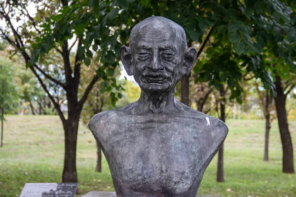 Şiddet Karşıtlığı Karşıtı Küresel Hareketin Yaratıcısı Mahatma Gandhy Heykeli Sırbistan — Stok fotoğraf