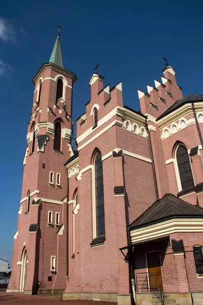 Het Heilig Kruis Kerk Bytom Polen Beschikt Opvallende Gotische Opleving — Stockfoto
