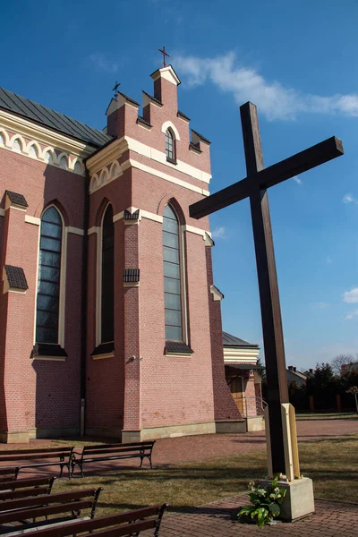 Église Sainte Croix Bytom Pologne Présente Une Architecture Néogothique Frappante — Photo