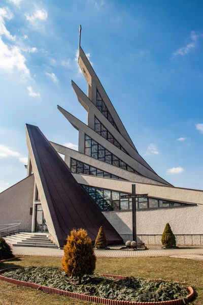 Farní Kostel Obci Orly Nedaleko Radymna Malopolska Polsko Sochou Jana — Stock fotografie