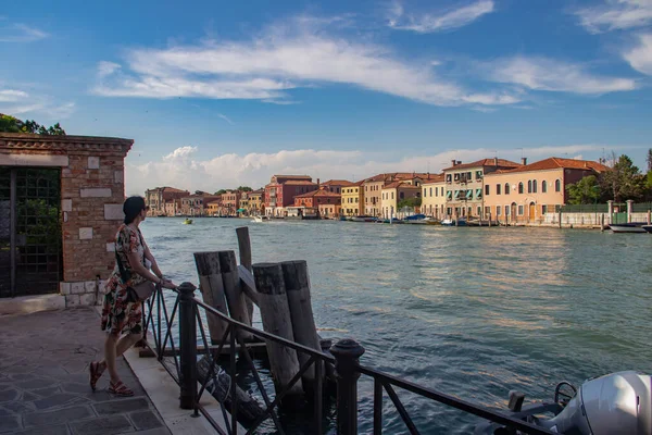 Kanäle Und Gebäude Murano Venedig Italien Murano Wenn Auch Weltberühmt — Stockfoto
