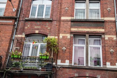 Belçika 'nın tipik renkli mimarisi ve Flamanca ev ve bina stili, Belçika, Brüksel