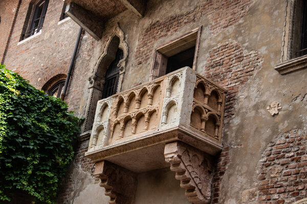 Famous Romeo and Julieta balcony in Verona city, Italy
