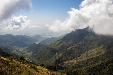 Etiyopya 'daki Amba Alaji görkemli dağlar, dramatik uçurumlar ve yemyeşil manzaralarla nefes kesici manzaralar sunarak ve doğanın saf güzelliğine huzurlu bir kaçış sunarak nefes kesici bir manzaraya sahiptir. Dağın zirvesi 3,420 metredir (3,220 feet).)