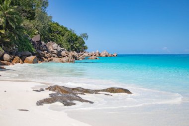 Famous Anse Georgette beach on the Praslin island, Seychelles