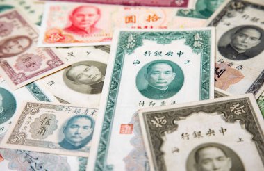 Collection of the old chinese banknotes, Kwangtung (Guangdong) province of China