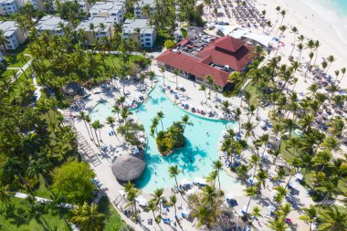 Aerial view of the famous Bavaro beach near Punta Cana, Dominican republic