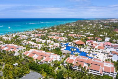 Aerial view of the famous Bavaro beach near Punta Cana, Dominican republic