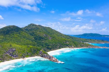 Famous Grand Anse beach on the La Digue island, Seychelles clipart