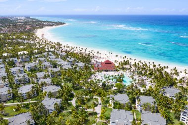 Aerial view of the famous Bavaro beach near Punta Cana, Dominican republic