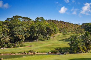 Golf course on the Praslin island, Seychelles