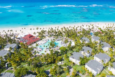 Aerial view of the famous Bavaro beach near Punta Cana, Dominican republic