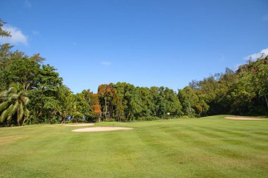 Golf course on the Praslin island, Seychelles