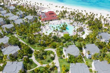 Aerial view of the famous Bavaro beach near Punta Cana, Dominican republic