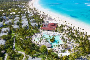 Aerial view of the famous Bavaro beach near Punta Cana, Dominican republic