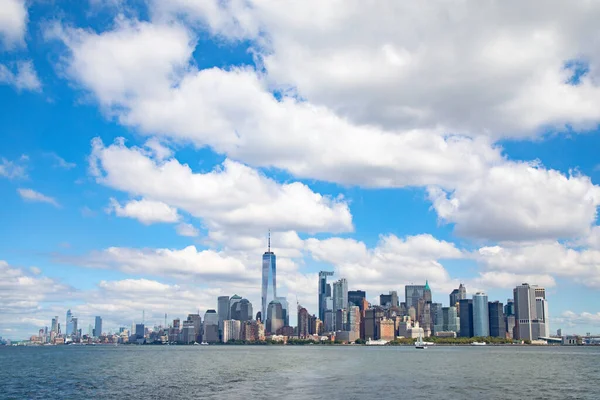 New York Skyline Sett Utifrån Hamnen Och Hudson Floden — Stockfoto