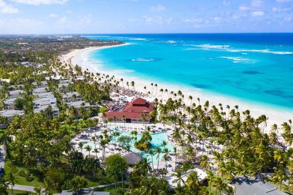 Aerial View Famous Bavaro Beach Punta Cana Dominican Republic — 스톡 사진