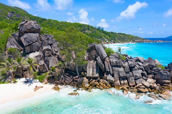 Famosa Playa Grand Anse Isla Digue Seychelles —  Fotos de Stock
