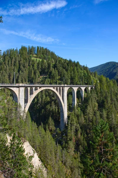 Faimosul Viaduct Landwasser Din Apropiere Orașul Filisur Alpii Elvețieni — Fotografie, imagine de stoc