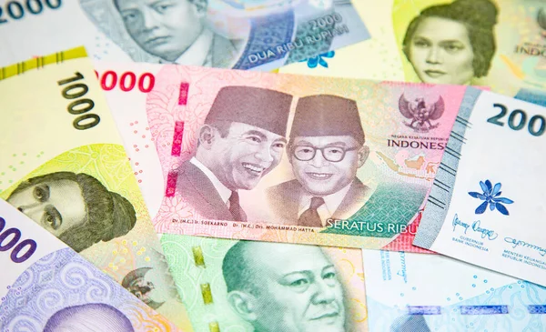 Endonezya Banknotları Koleksiyonu 1000 Ila 100 000 Rupi — Stok fotoğraf