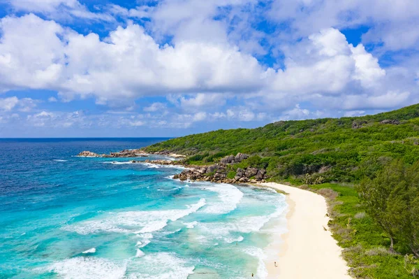 Slavná Pláž Grand Anse Ostrově Digue Seychely — Stock fotografie