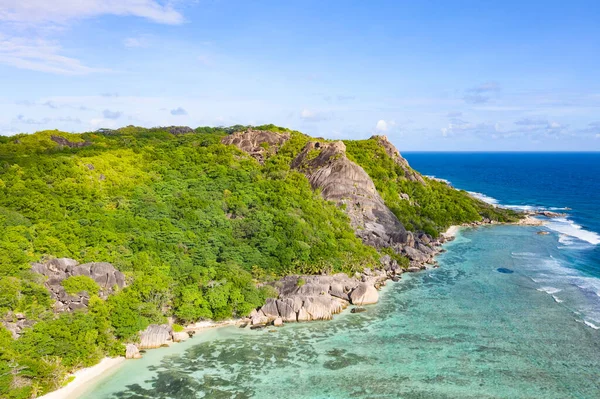Słynna Plaża Anse Source Argent Wyspie Digue Seszelach — Zdjęcie stockowe