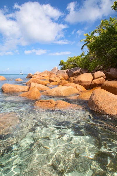 Célèbre Plage Anse Lazio Sur Île Praslin Seychelles — Photo