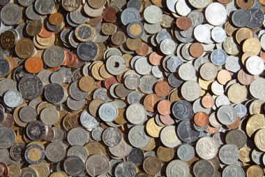 Eski paraların, çeşitli ülkelerin ve kıtaların toplanması
