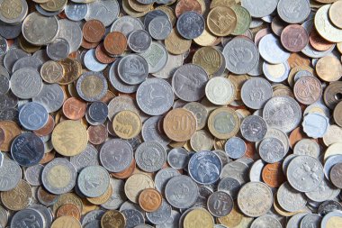 Eski paraların, çeşitli ülkelerin ve kıtaların toplanması