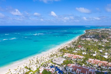 Aerial view of the famous Bavaro beach near Punta Cana, Dominican republic
