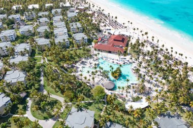 Aerial view of the famous Bavaro beach near Punta Cana, Dominican republic