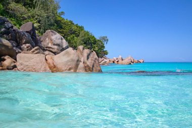 Famous Anse Georgette beach on the Praslin island, Seychelles
