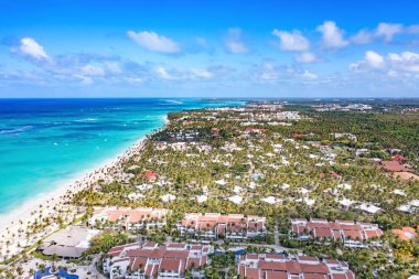 Aerial view of the famous Bavaro beach near Punta Cana, Dominican republic