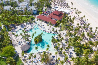 Aerial view of the famous Bavaro beach near Punta Cana, Dominican republic