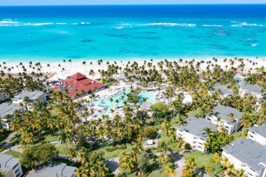 Aerial view of the famous Bavaro beach near Punta Cana, Dominican republic