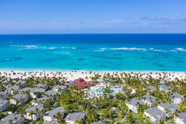 Aerial view of the famous Bavaro beach near Punta Cana, Dominican republic