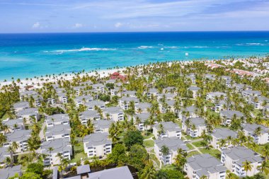 Aerial view of the famous Bavaro beach near Punta Cana, Dominican republic