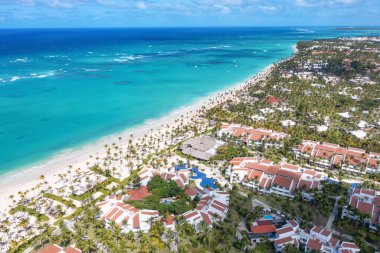 Aerial view of the famous Bavaro beach near Punta Cana, Dominican republic