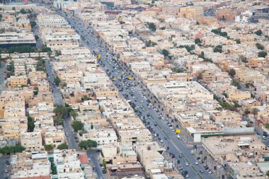 RIYADH - 29 Şubat 2016 Riyad, Suudi Arabistan 'da Riyad şehir merkezindeki hava görüntüsü. 