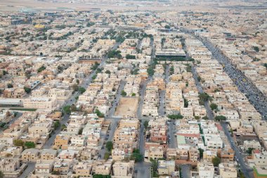 RIYADH - 29 Şubat 2016 Riyad, Suudi Arabistan 'da Riyad şehir merkezindeki hava görüntüsü. 