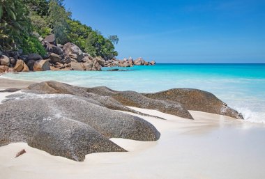 Famous Anse Georgette beach on the Praslin island, Seychelles