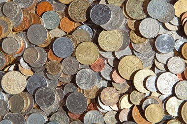 Eski paraların, çeşitli ülkelerin ve kıtaların toplanması