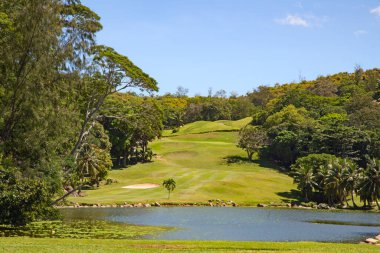 Golf course on the Praslin island, Seychelles