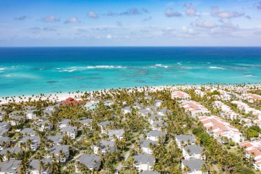 Aerial view of the famous Bavaro beach near Punta Cana, Dominican republic