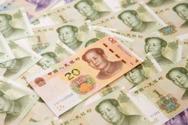 Çin banknotlarının koleksiyonu.