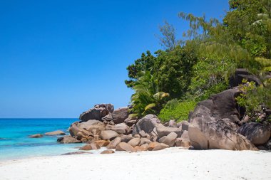 Famous Anse Georgette beach on the Praslin island, Seychelles