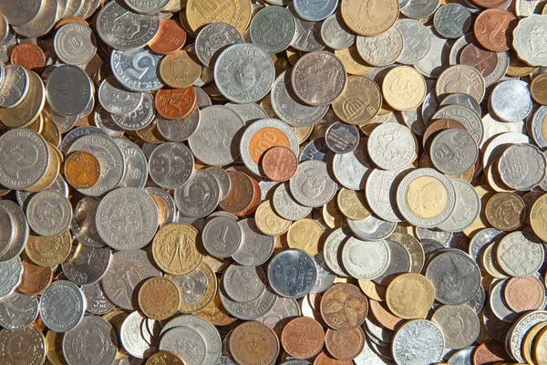 Insamling Gamla Mynt Omlopp Olika Länder Och Kontinenter — Stockfoto