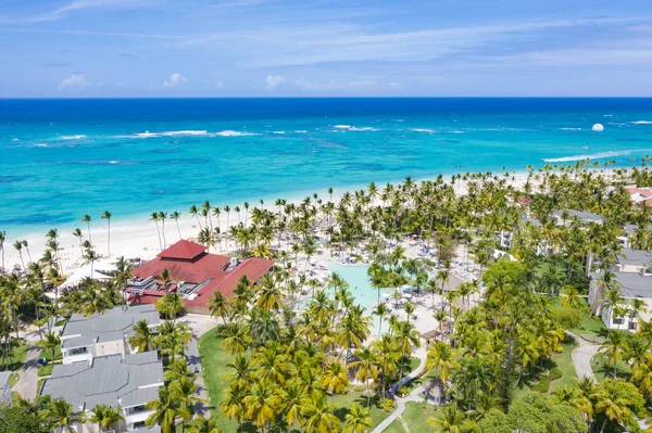Letecký Pohled Slavnou Pláž Bavaro Nedaleko Punta Cana Dominikánská Republika — Stock fotografie